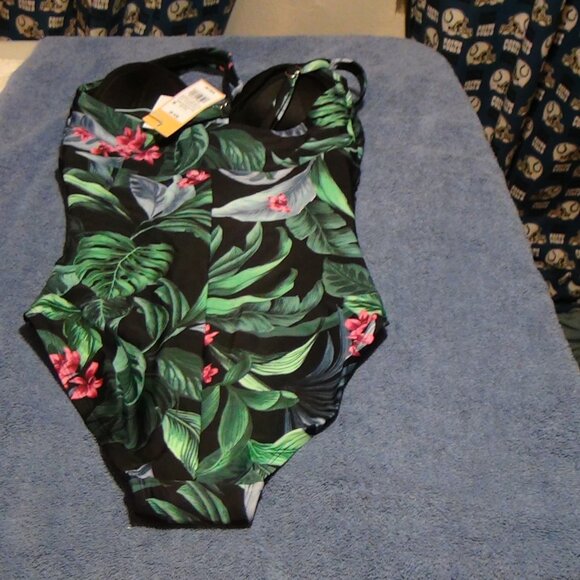 Kona Sol Women's Tummy Control Tie-Front One Piece Swimsuit 14,16,17,18,20,22,24 - Picture 11 of 16